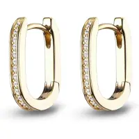Jette Damen-Creolen 925er Silber 28 Zirkonia Jette Gold