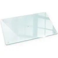 Tulup Schneidebrett Rutschfestes Schneidebrett Glas 52x30 cm Rechteckiges Schneidebrett Durchsichtiges Schneidebrett