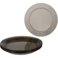 MamboCat 6x ToGo Kunststoff-Teller grau Ø 22,5 cm Camping Outdoor Picknick Kuchen