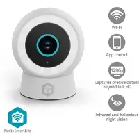Nedis Smartlife SmartLife Außenkamera - Spotlight - 3MP Full HD 1296p - IP65 - Cloud Storage (optional) / microSD (not enthalten) / Onvif - 5 V DC - Bewegungssensor - Nachtsicht - Weiss