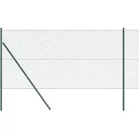 vidaXL Bodenmontierter Maschendrahtzaun 10 x 1,4 m Grün Netz