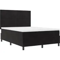 vidaXL LED Boxspringbett mit Kopfteil Schwarz 140 x 200 cm Samt