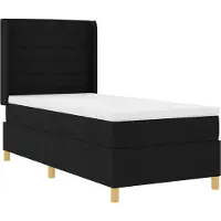 vidaXL Boxspringbett mit LED-Lichtleisten Schwarz 80 x 200 cm Stoff