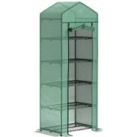 OEM Stahl-Polycarbonat-Gartenhaus mit Rolltor, 69 x 49 x 193 cm, für Balkon, Garten, Tomaten, Gemüse, Blumen