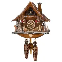 Engstler - 47124_Q - Kuckucksuhr - Quarz - Nussbaum - 31 cm