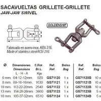 Goldenship Aisi-316 Drehbarer Maul & Maul Silber 10 mm Silber 10 mm
