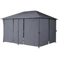 Hespéride Vorhänge für gartenlaube "santorini" und "thira" schiefer 4x3m aus polyester -