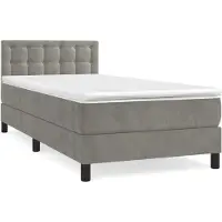 Syfax Boxspringbett mit Matratze Hellgrau 80x200 cm Samt