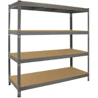MonsterShop Monster Racking Garage Racking Heavy Duty Regal 4 Tier Unit Boltless Steel Bay Metallregale