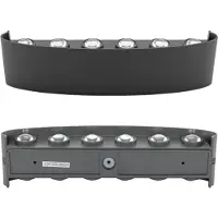 Grafner UP and DOWN Aluminium Wandlampe mit 12 Watt LED-Leuchtmittel, schwarz, 12 x 1 Watt SMD LED, IP54, für außen und innen, KEIN ROST – Pulverbeschichtung, oben unten Wandleuchte Lampe Außen rund