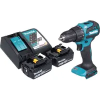 Makita DHP 490 RT Akku Schlagbohrschrauber 18 V 65 Nm Brushless + 2x Akku 5,0 Ah + Ladegerät