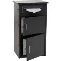 Mendler Paketkasten MCW-O51, Paketbox Paketfach Paketstation Briefkasten 3 Fächer, Stahl 89x49x38cm dunkelgrau