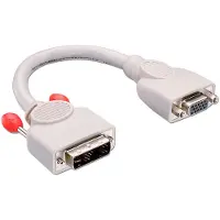 Lindy 41222, 0,2 m, DVI-A, VGA (D-Sub), Grau, Männlich/Weiblich