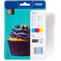 Brother LC123RBWBP, Cyan, Magenta, Gelb, Tinte auf Pigmentbasis, 3 Stück(e), 600 Seiten, Multipack