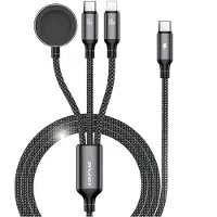 Awei kabel W23 3w1 usb-c/lightning/watch 100W/10W/2.5W czarny/black