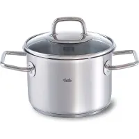 Fissler Viseo / Edelstahl-Topf (2,1 L - Ø 16 cm) Kochtopf mit Glas-Deckel, Innenskalierung, Schüttrand, Induktions-Kochtopf, energiesparend, für alle Herdarten - auch Induktion