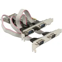 DeLOCK 4 x serial PCI Express card, PCIe, Silber, 0,2304 Mbit/s, Verkabelt, Windows 2000/XP/XP-64/Vista, Linux, MAC