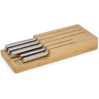 Joseph Joseph Messer-Set "Elevate Steel Knives Bamboo Store" rutschfest, Bambus, japanischer Edelstahl