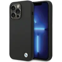 BMW BMHCP15LSILBK iPhone 15 Pro 6.1" czarny/black Silicone Metal Logo