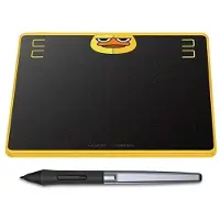 HUION HS64 Special Edition Graphics Pen Tablet, Verkabelt & Kabellos, 5080 lpi, 160 x 102 mm, USB, 1 cm, Schwarz, Gelb