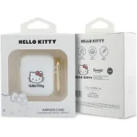 Hello Kitty HKA23DKHSH AirPods 1/2 Hülle, weiß/weiß, Silikon, 3D-Katzenkopf