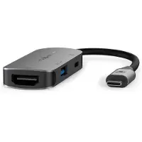 Nedis Ccgb64230gy01 3-in-1-multiport-usb-adapter Usb 3.2 Gen 1 Usb-c M-hdmi/usb-a W/usb-c W 5 Gbit/s Vernickelt 0.1 M