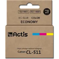Actis KC-511R Tintenpatrone (Ersatz für Canon CL-511; Standard; 12ml; farbe), Standardertrag, Cyan, Magenta, Gelb, Tinte auf Farbstoffbasis, 12 ml, 1 Stück(e), Einzelpackung
