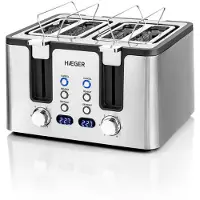 Haeger TO-17D.015A, 4 Scheibe(n), Edelstahl, Edelstahl, Tasten, Drehregler, 1700 W