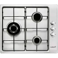 CATA GI 6021 X, Schwarz, Edelstahl, Integriert, 60 cm, Gaskochfeld, Edelstahl, 3 Zone(n)
