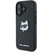 Karl Lagerfeld KLHCP16SPGKLCHPK iPhone 16 6.1" czarny/black hardcase Monogram Choupette Head Pin