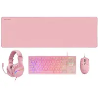 Mars Gaming MCP-RGB3P, Kabelgebunden, USB, Membran Key Switch, QWERTY, RGB-LED, Pink