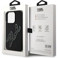 Karl Lagerfeld 3D Rubber Signature Case für iPhone 15 Pro Max - Schwarz