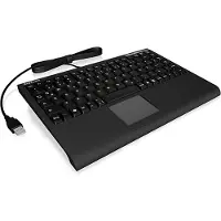 Keysonic ACK-540U+ (UK) Mini-Tastatur, SoftSkin, Smart-Touchpad, USB, schwarz, Mini, Kabelgebunden, USB, Membran Key Switch, QWERTY, Schwarz