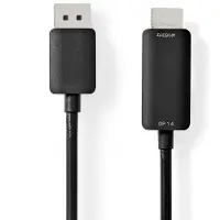 Nedis Displayport-Kabel - DisplayPort Stecker - HDMI Stecker - 4K@60Hz - Vernickelt - 2.00 m - Rund - PVC - Schwarz - Plastikbeutel