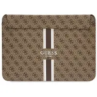 GUESS PU 4G-Computerhülle mit bedruckten Streifen, 16 Zoll, Braun