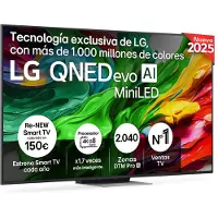 LG QNED evo AI 65QNED87A6B, 165,1 cm (65"), 3840 x 2160 Pixel, QNED MiniLED, Smart-TV, WLAN, Schwarz