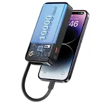Usams Powerbank Ze Zwijanym Kablem Retractable Lightning 10000 Mah Pd 20W Fast Charge Xy Series Biały/White 10Kcd22502 (Us-Cd225)