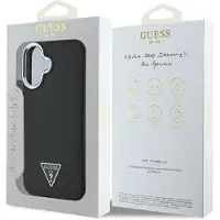 GUESS Guhmp16Mpgtspsk Iphone 16 Plus 6.7 Schwarz/Schwarz Hardcase Grained Triangle Magsafe