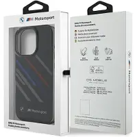 BMW case passend für IPHONE 16 Pro BMHCP16L23HTRAK (Motorsport IML Random Stripes) black