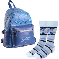 Cerda Stitch Leder Stitch Lässiges Design-set Mit Kunstlederrucksack Und Gestreiften Socken