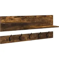 vidaXL Wandmontierter Kleiderständer Räuchereiche 90 x 15 x 36 cm