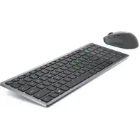 Dell Pro Plus kompakte Tastatur und Maus – KM7120W - spanisch (QWERTY), Volle Größe (100%), Kabellos, RF Wireless + Bluetooth, QWERTY, Grau, Titan, Maus enthalten