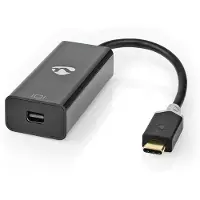 Nedis USB-C Adapter - USB 3.2 Gen 1 - USB-C Stecker - Mini DisplayPort Buchse - 0.20 m - Rund - Vergoldet - PVC - Anthrazit - Box
