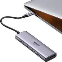 UGREEN 6W1 Multifunktionaler Usb Typ C Hub - 3X Usb 3.2 Gen 1 / Hdmi 4K 60Hz / Kartenleser Sd I Tf Grau (60383 Cm511)