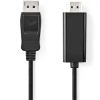Nedis Displayport-Kabel - DisplayPort Stecker - HDMI Stecker - 4K@30Hz - Vernickelt - 3.00 m - Rund - PVC - Schwarz - Box