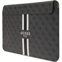 GUESS PU 4G bedruckte Streifen-Computerhülle 16" Schwarz