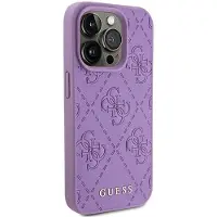 GUESS GUHCP15XP4EPMU iPhone 15 Pro Max 6.7" fioletowy/light purple hardcase Leather 4G Stamped
