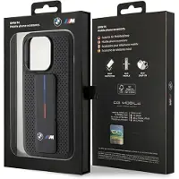 BMW BMHCP15LGSPPRK iPhone 15 Pro 6.1" czarny/black hardcase Grip Stand Smooth & Perforated