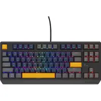 Genesis THOR 230 TKL, Verkabelt & Kabellos, USB + RF Wireless + Bluetooth, Mechanischer Switch, QWERTY, RGB-LED, Schwarz, Blau, Grau, Orange