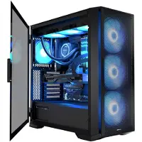 Modecom Horizon ARGB Flow, Schwarz, Midi Tower, 4x 140 mm ARGB Lüfter, Controller, Mesh Front, passend für E-ATX, ATX, Micro-ATX, ITX